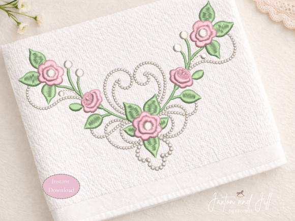 Download Rose Neckline Machine Embroidery Design - Premium Bundle