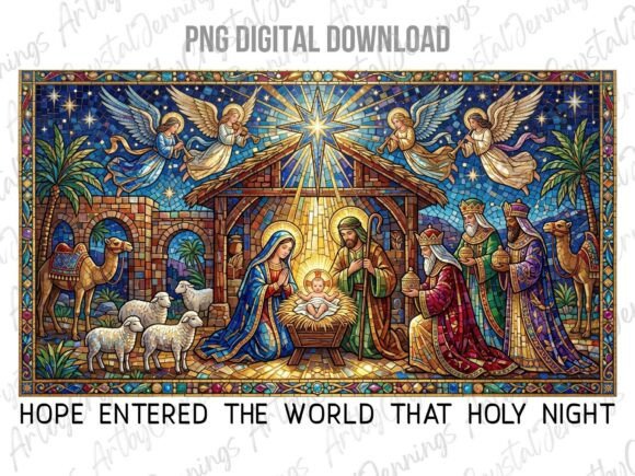 Download Nativity Stained Glass Scene PNG - Scene Collection